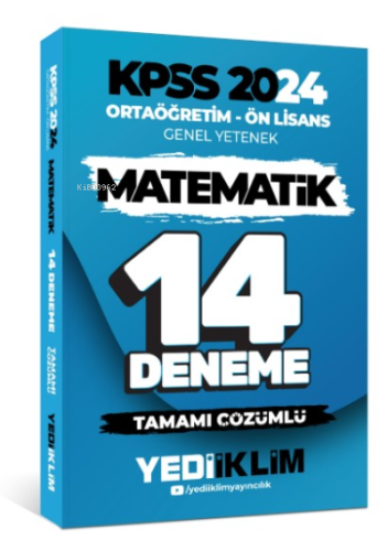 2024 KPSS Ortaöğretim - Ön Lisans Genel Yetenek Matematik 14 Deneme Tamamı Çözümlü