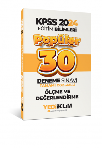 Yediiklim Yayınları 2024 Eğitim Bilimleri Ölçme Ve Değerlendirme Popüler Tamamı Çözümlü 30 Deneme