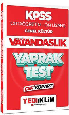 Yediiklim Yayınları 2024 KPSS Genel Kültür Vatandaşlık Çek Kopart Yaprak Test
